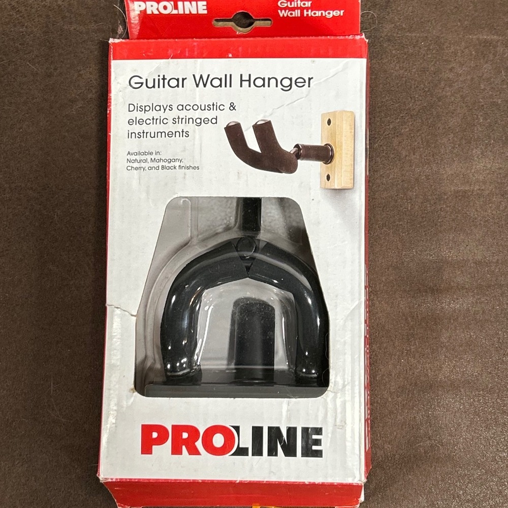 Proline GH5BK Guitar Wall Hanger Black Hardwood Mount for Acoustic Electric Bass